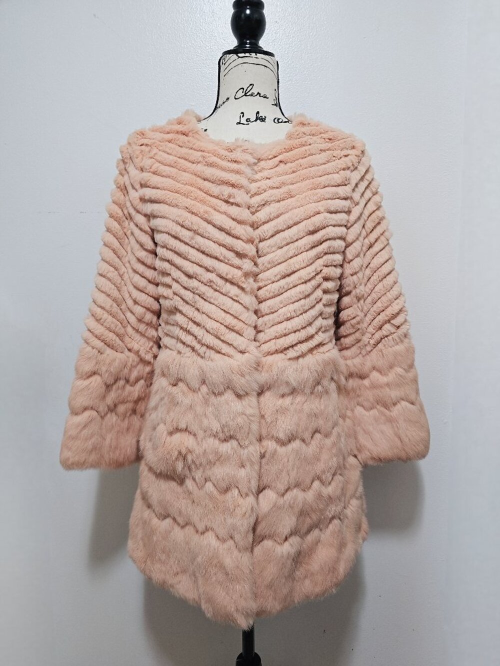 NewReal Rex Rabbit Lapin Fur Jacket Blazer Beige Pink Blush Peach Apricot NoFox